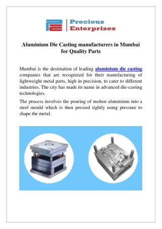 Aluminium Die Casting manufacturers in Mumbai for Quality Parts.docx