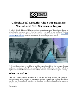 Unlock Local Growth_ Why Your Business Needs Local SEO Services in Jaipur