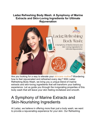 Fight Aging with Ladaz Seaweed-Infused Body Wash: A Scottish Secret for Younger-