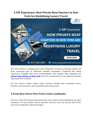 A VIP Experience: How Private Boat Charters in New York Are Redefining Luxury