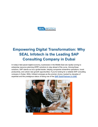 Trusted SAP S/4HANA Partners in Dubai – SEAL Infotech