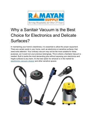 Why a Sanitair Vacuum is the Best Choice for Electronics and Delicate Surfaces (1)