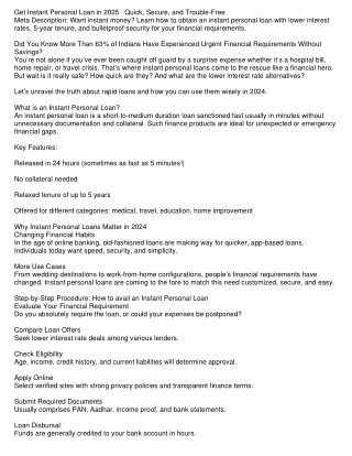 GET INSTANT PERSONAL LOAN 2025