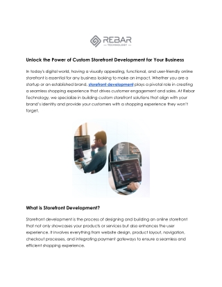 Transform Your Online Business with Storefront Development