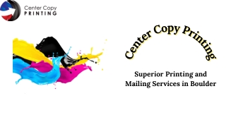 Center Copy Printing - Your Go-To for Digital & Offset Printing Services