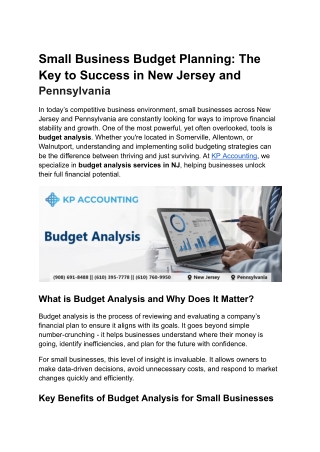 Small Business Budget Planning_ The Key to Success in New Jersey and Pennsylvania