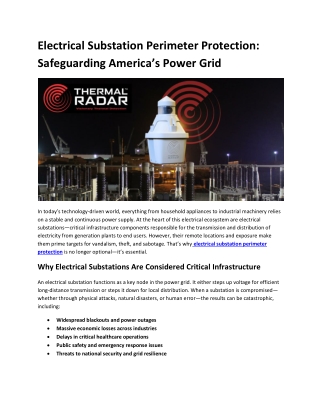 Electrical Substation Perimeter Protection