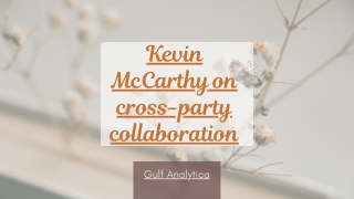 Kevin McCarthy on cross-party collaboration