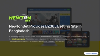 NewtonBet Provides BZ365 Betting Site in Bangladesh