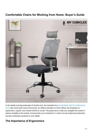 Comfortable Chairs for Working from Home Buyer’s Guide