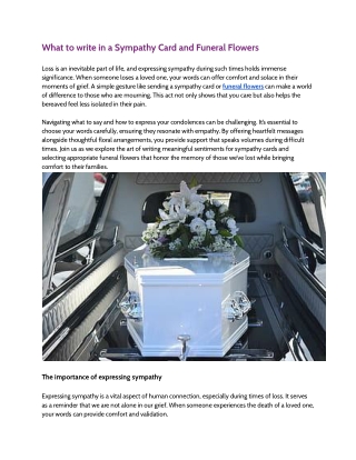 What to write in a Sympathy Card