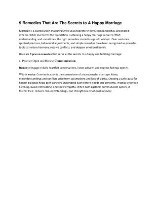 9 Remedies That Are The Secrets to A Happy Marriage