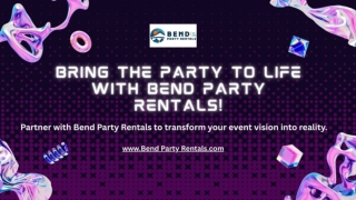 Bring the Party to Life with Bend Party Rentals!