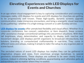 Elevating Experiences with LED Displays for Events and Churches