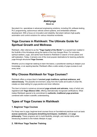 Yoga Courses in Rishikesh