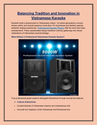 Balancing Tradition and Innovation in Vietnamese Karaoke