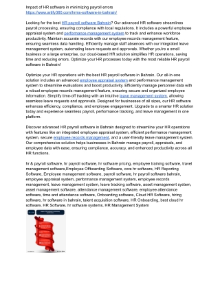 Bahrain HR Payroll & Leave Management Software