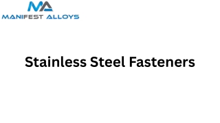 Stainless Steel Fasteners