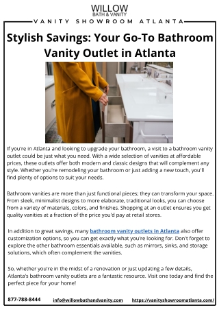 Stylish Savings: Your Go-To Bathroom Vanity Outlet in Atlanta