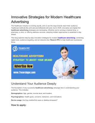 Innovative Strategies for Modern Healthcare Advertising