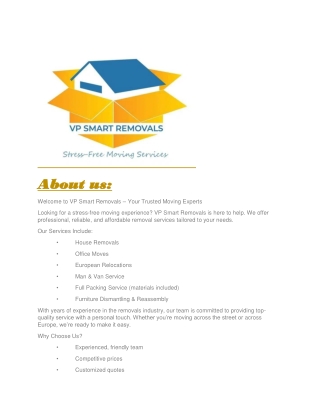 VP Smart Removals staking