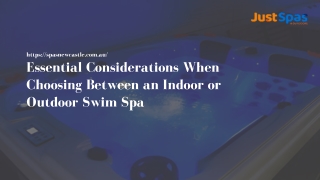 Essential Considerations When Choosing Between an Indoor or Outdoor Swim Spa