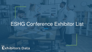 ESHG Conference Exhibitor List