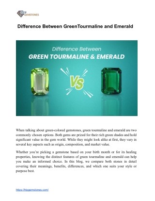 Difference Between Green Tourmaline and Emerald