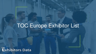 TOC Europe Exhibitor List