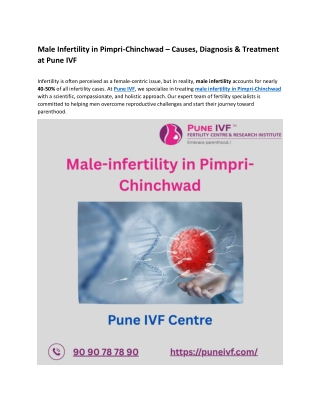 Male Infertility in Pimpri-Chinchwad | Advanced Diagnosis & Treatment at Pune IV