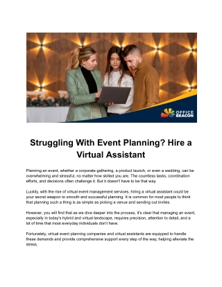Hire a Virtual Event Planner for Stress-Free Planning