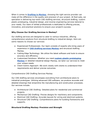 Transform Your Projects with Professional Drafting Services in Mackay