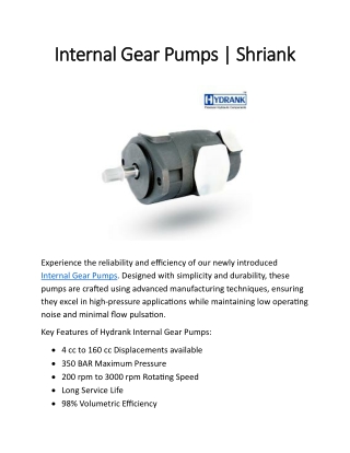 Internal Gear Pumps