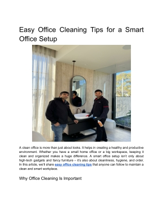 Easy Office Cleaning Tips for a Smart Office Setup