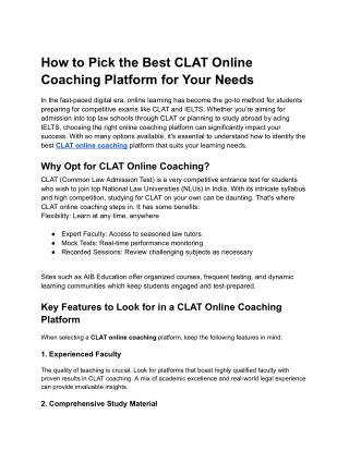 How to Pick the Best CLAT Online Coaching Platform for Your Needs (1)