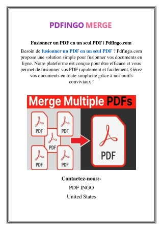 Fusionner un PDF en un seul PDF | Pdfingo.com