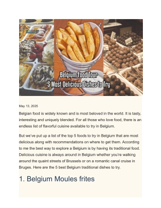 Belgium Food Tour Must Try Belgium Dishes