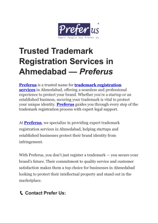 Trusted Trademark Registration Services in Ahmedabad