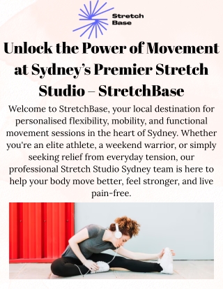 Experience Premium Flexibility at Our Stretch Studio Sydney