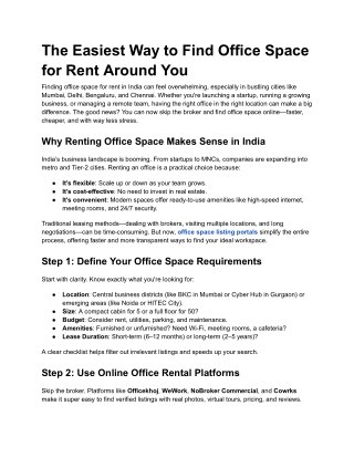 The Easiest Way to Find Office Space for Rent Around You