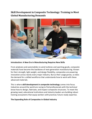 Skill Development in Composite Technology