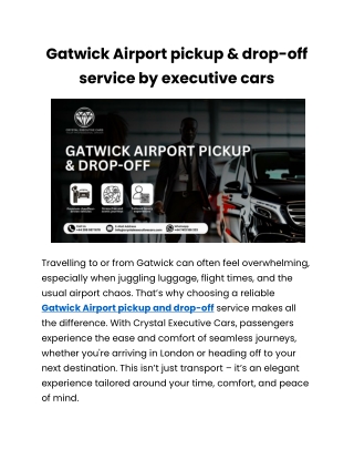 Easy Gatwick Airport pickup and drop-off journeys