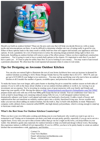 10 Reasons Why You Should Build an Outdoor Kitchen