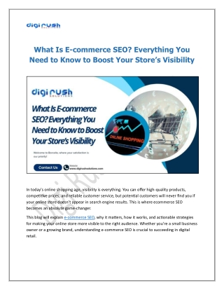 What Is E-commerce SEO? Everything You Need to Know to Boost Your Store’s Visibi