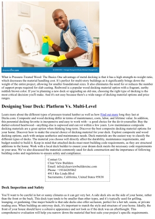 Best Decking Material Options 2024