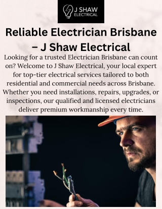 Trusted & Qualified Electrician Brisbane | J Shaw Electrical