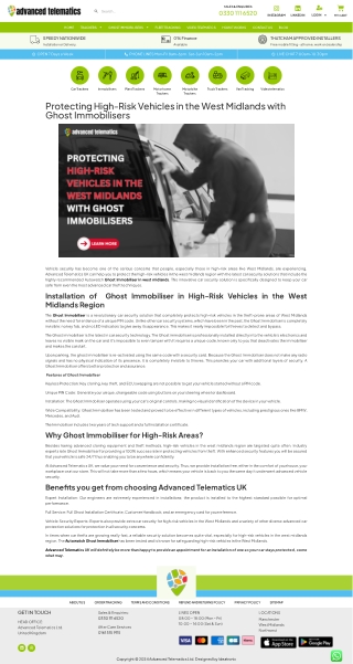 Enhance Vehicle Safety with a Ghost Immobiliser in West Midlands