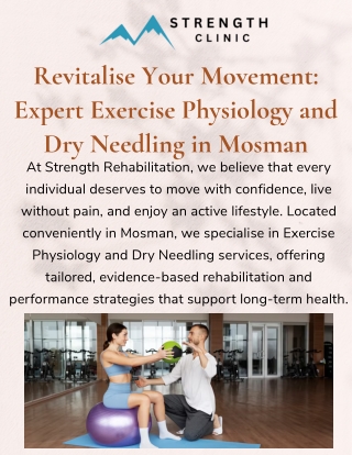 Expert Exercise Physiology and Dry Needling in Mosman – Strength Rehabilitation