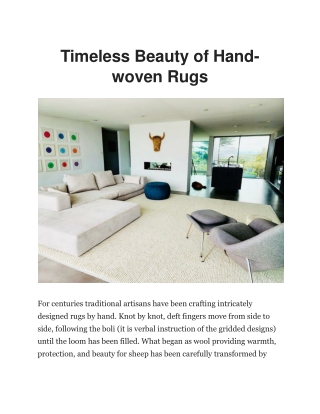 Elegant Hand Woven Rugs by Luxurious Rugs