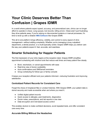 Your Clinic Deserves Better Than Confusion _ Grapes IDMR